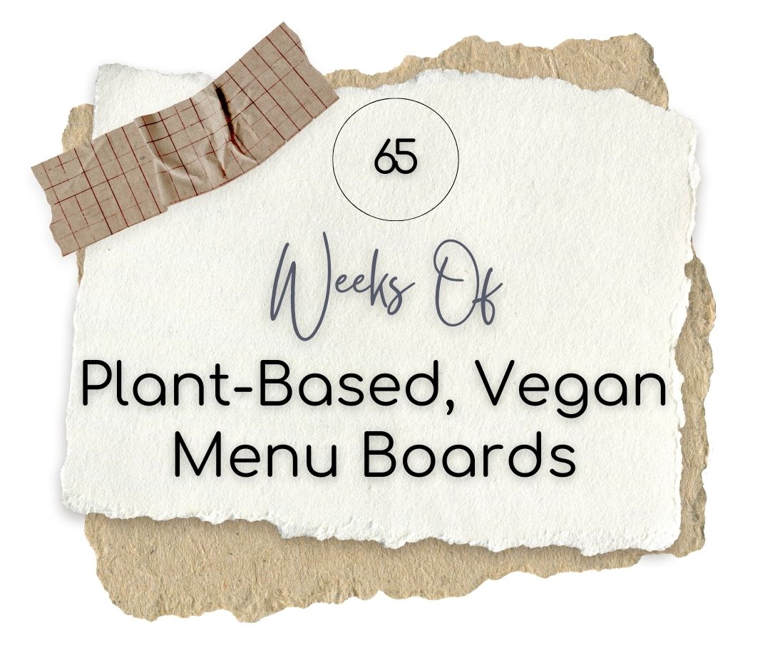 This is beautiful lemon wallpaper with the words: Plant-Based, Vegan Menu Boards