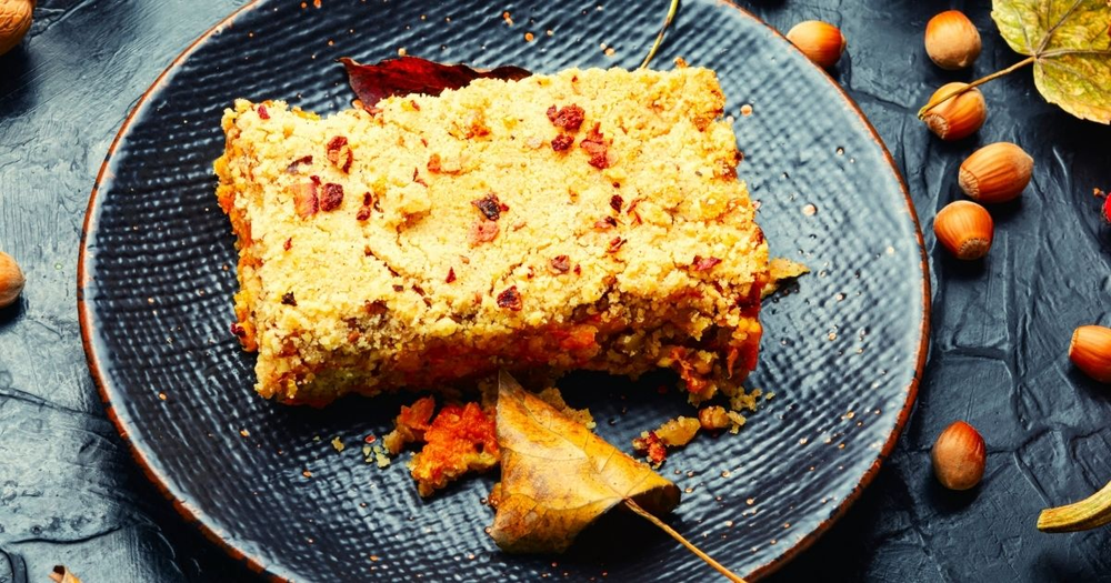 Pumpkin Crumble Bars 🎃 Easy Vegan Dessert with Oat & Almond Crust