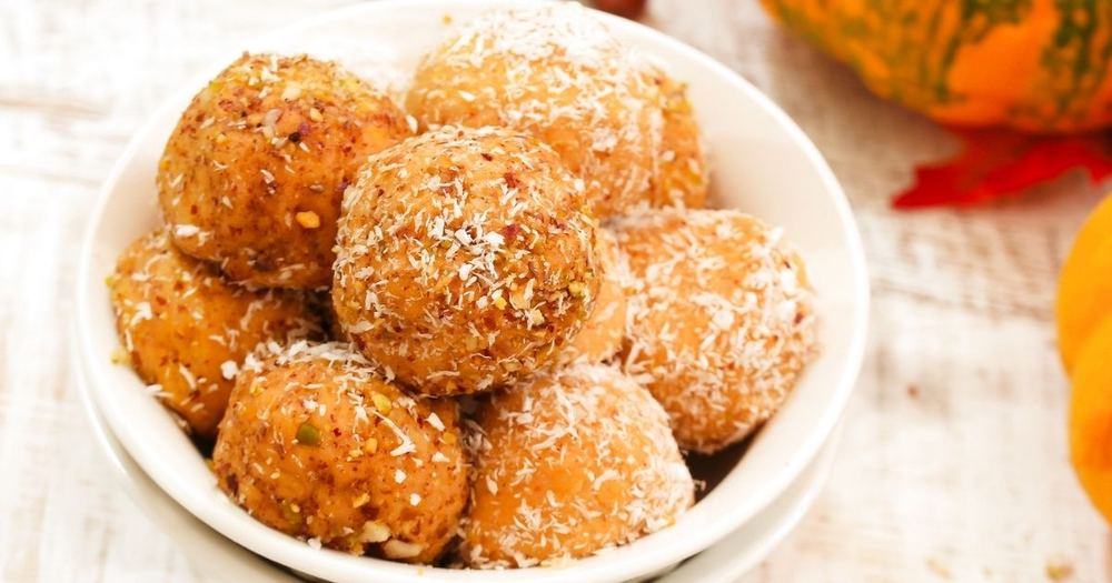 Pumpkin Energy Balls 🎃with Coconut & Nuts 🍂  Easy No-Bake Vegan Snack